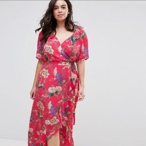ASOS CURVE Maxi Tea Dress in Floral Print